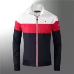 tommy hilfiger veste hiver zip blanc rouge bleu